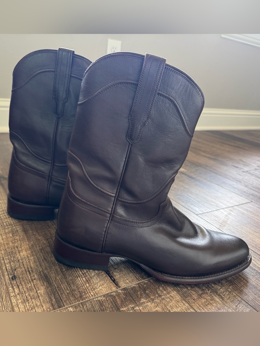 Tecovas Men's Dark Brown Leather Western Pull-On Boots